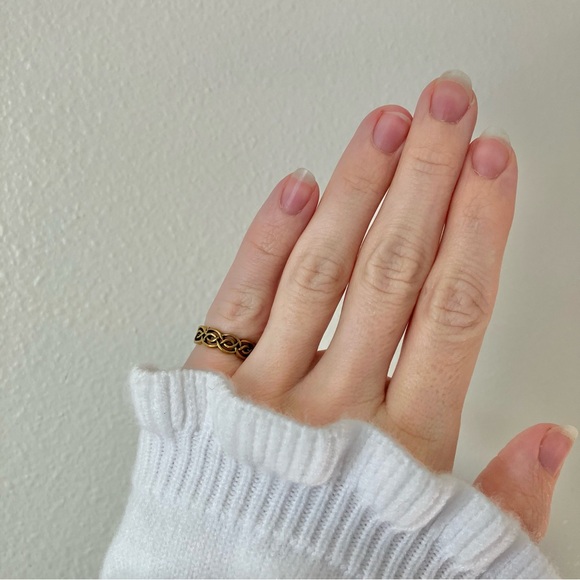 Gold Braid Pinkie Ring “Unity” 4 Celtic Knot Twist Minimal Classic - Picture 4 of 13